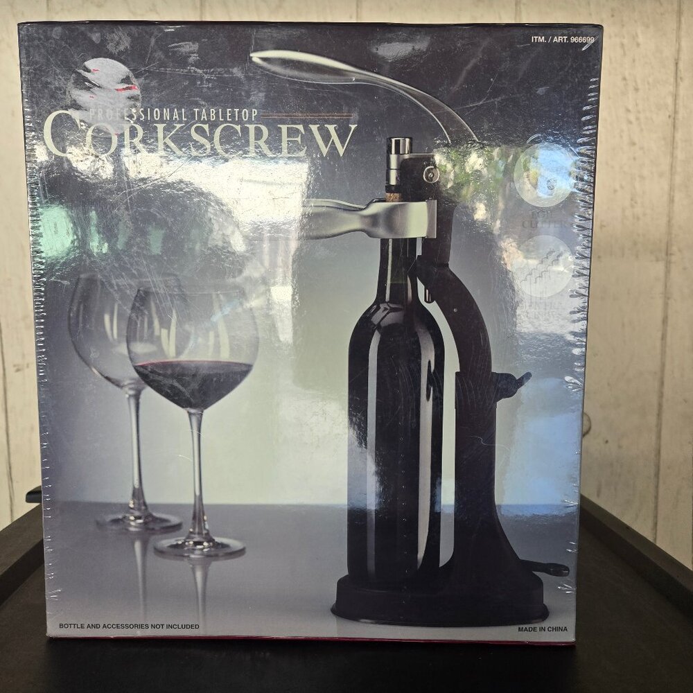 Professional tabletop Corkscrew brand wine opener. Large box new and sealed.